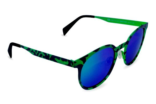Круглые очки из прорезиненного металла Italia Independent 0023 Thermic 033 Green Хамелеон
