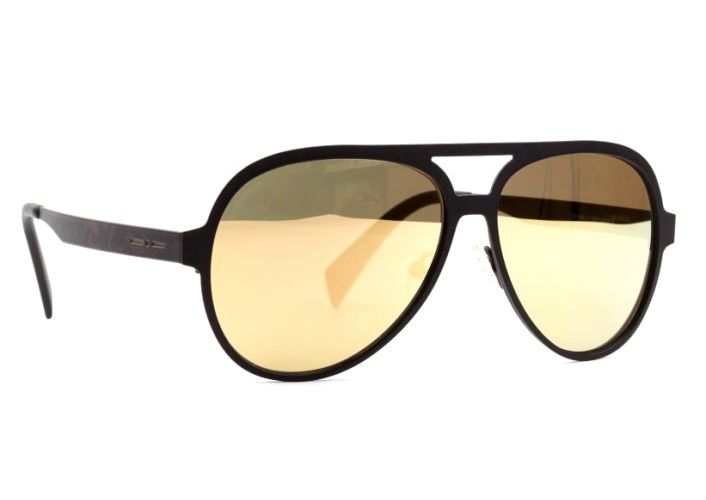 Крупные очки авиатор из прорезиненного металла Italia Independent 0021 Thermic 063 Yellow Хамелеон