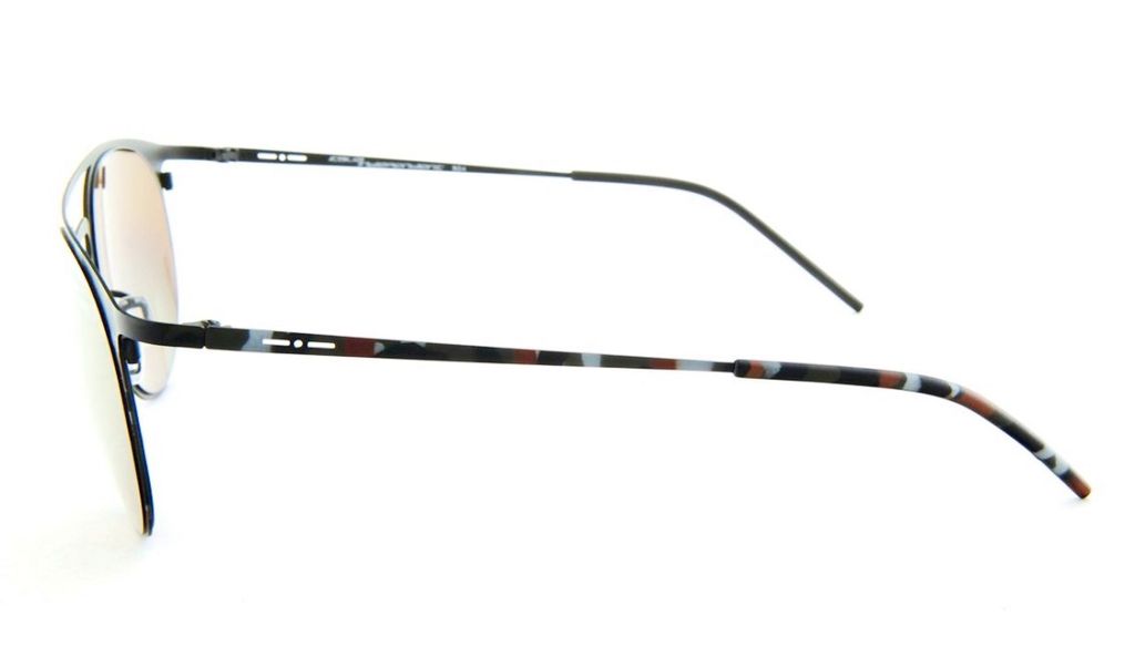 Ультратонкие круглые очки с двойным мостом Italia Independent 0206 093 Brown camouflage