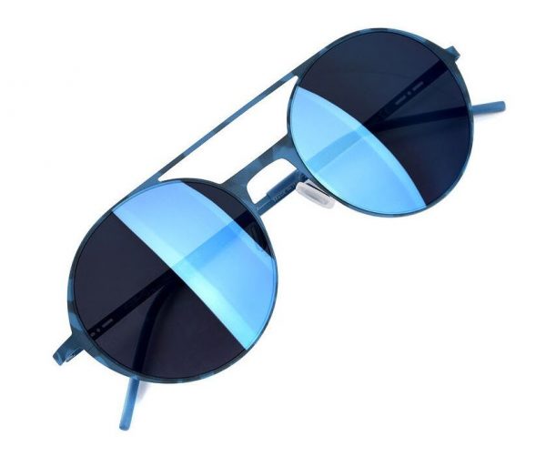 Ультратонкие круглые очки с двойным мостом Italia Independent 0207 023 Havana Blue - изображение 7