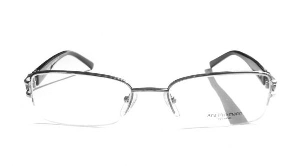 Классическая прямоугольная оправа для очков Ana Hickmann AH1090 13A Silver/Black - изображение 2