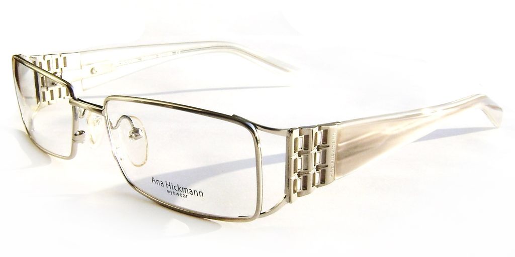 Модная прямоугольная оправа для очков Ana Hickmann AH1086 02H Silver с кристаллами Swarovski