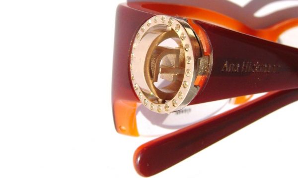 Модная оправа для очков Ana Hickmann AH6104-1 B155 Оранжевая с кристаллами Swarovski - изображение 5