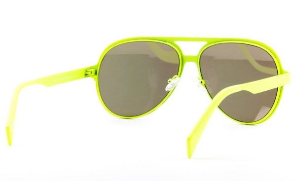 Крупные очки авиатор из прорезиненного металла Italia Independent 0021 063 Yellow - изображение 4