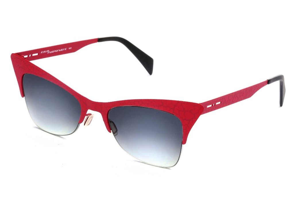 Очки кошачий глаз из прорезиненного металла Italia Independent 0504 crk 051 Red skin
