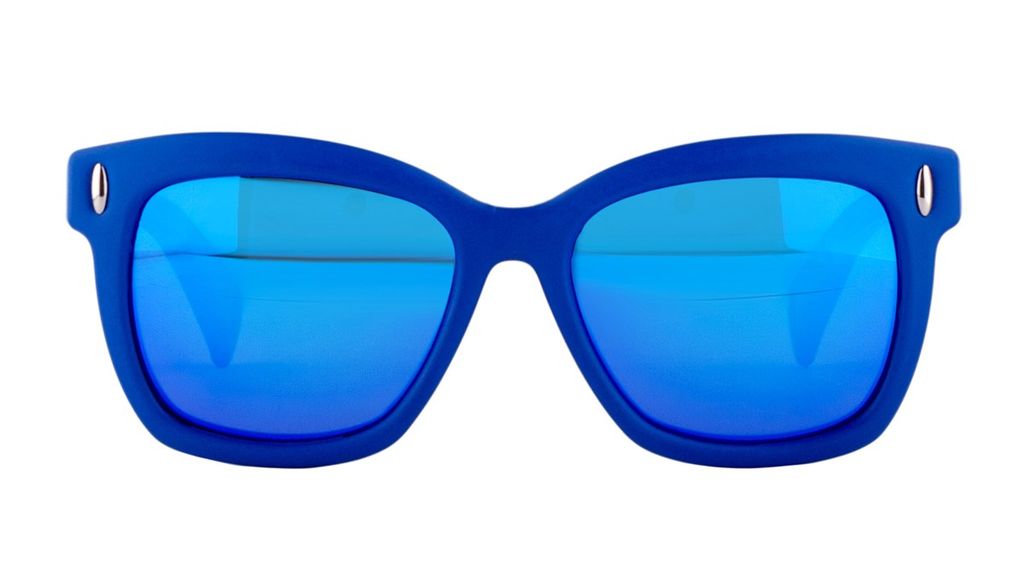 Резиновые очки крупный вайфарер Italia Independent 0011 022 Blue для пляжа и водных видов спорта