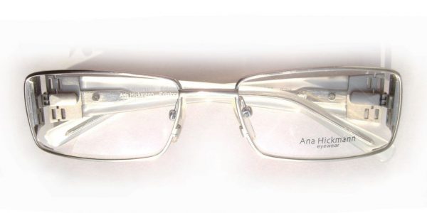 Модная прямоугольная оправа для очков Ana Hickmann AH1086 02H Silver с кристаллами Swarovski - изображение 4