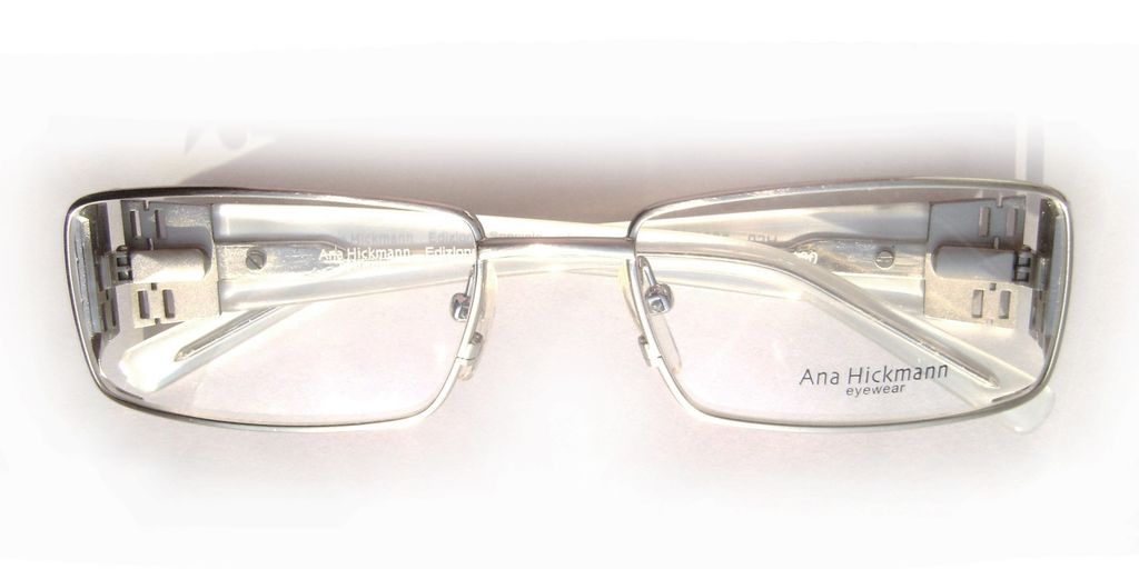 Модная прямоугольная оправа для очков Ana Hickmann AH1086 02H Silver с кристаллами Swarovski