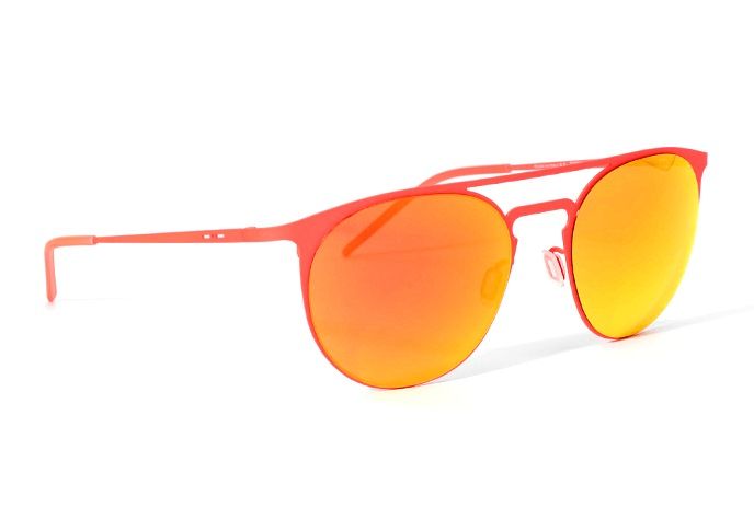 Ультратонкие круглые очки с двойным мостом Italia Independent 0206 055 Orange led