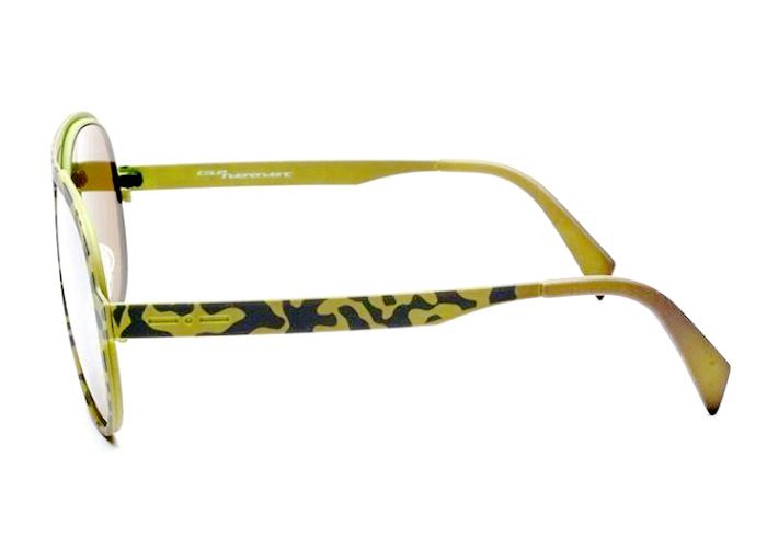 Крупные очки авиатор из прорезиненного металла Italia Independent 0021 Thermic 063 Yellow Хамелеон