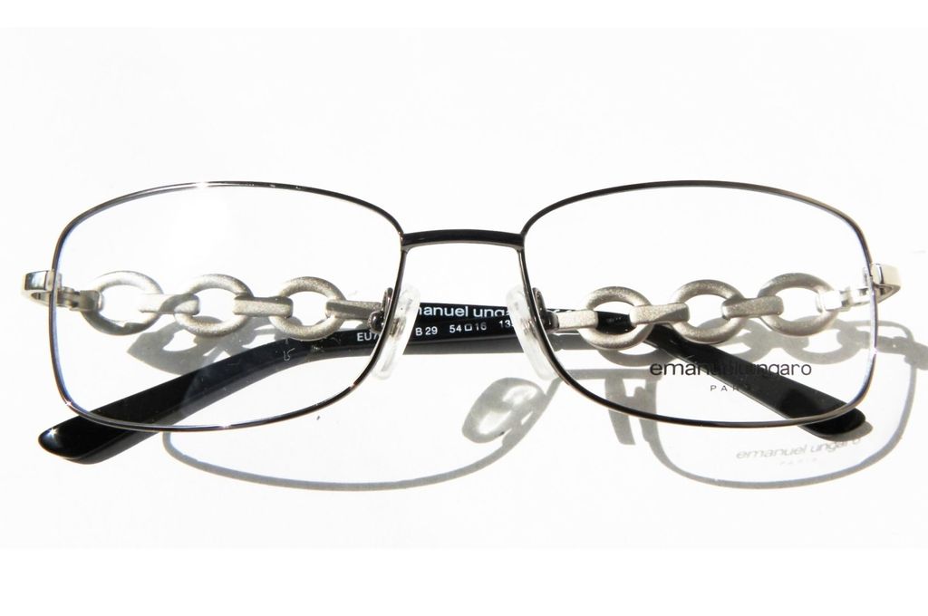 Модные очки Emanuel Ungaro EU 70312 B29 Gun metal с кристаллами Swarovski