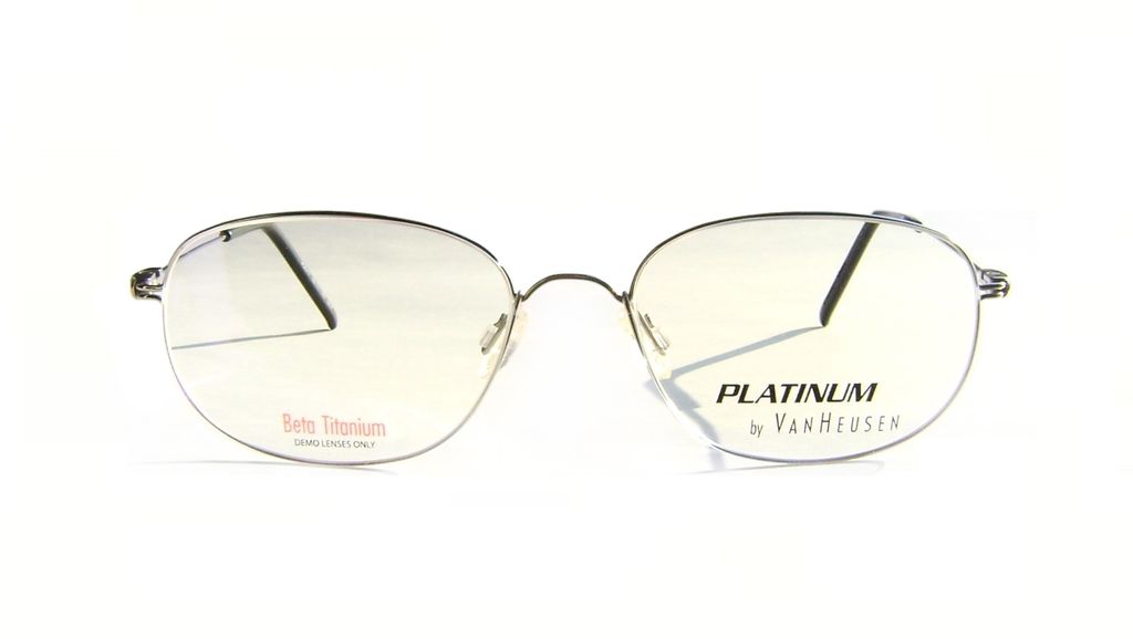 Крупные овальные титановые очки Van Heusen Platinum VH P2017 Silver