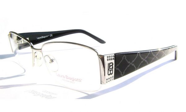 Модные овальные очки Laura Biagiotti LB 81122 054 Silver с кристаллами Swarovski - изображение 1
