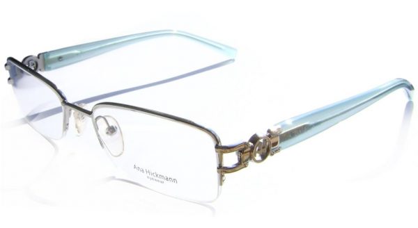 Классическая прямоугольная оправа для очков Ana Hickmann AH1090 13T Silver/Blue - изображение 1