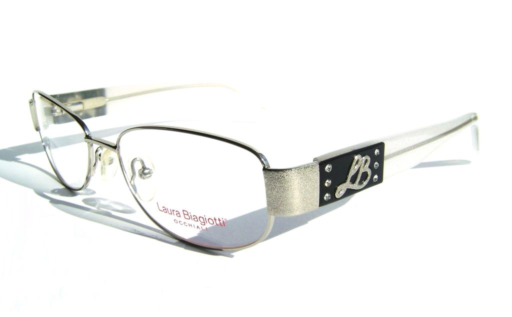 Модные овальные очки Laura Biagiotti LB 81101 054 Silver с кристаллами Swarovski