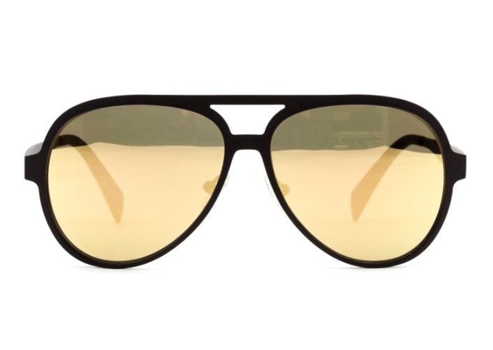 Крупные очки авиатор из прорезиненного металла Italia Independent 0021 Thermic 063 Yellow Хамелеон