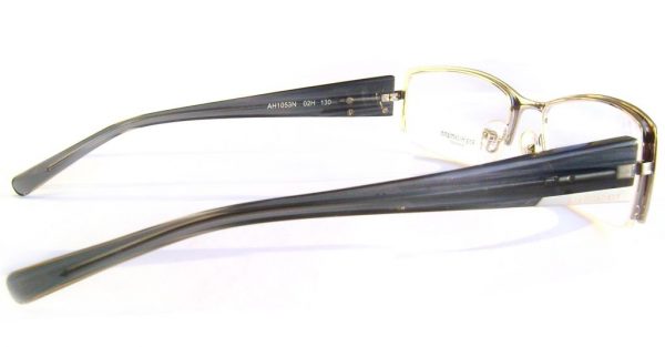 Модная полуободковая оправа для очков Ana Hickmann AH 1053 N 02H Silver/Black - изображение 3