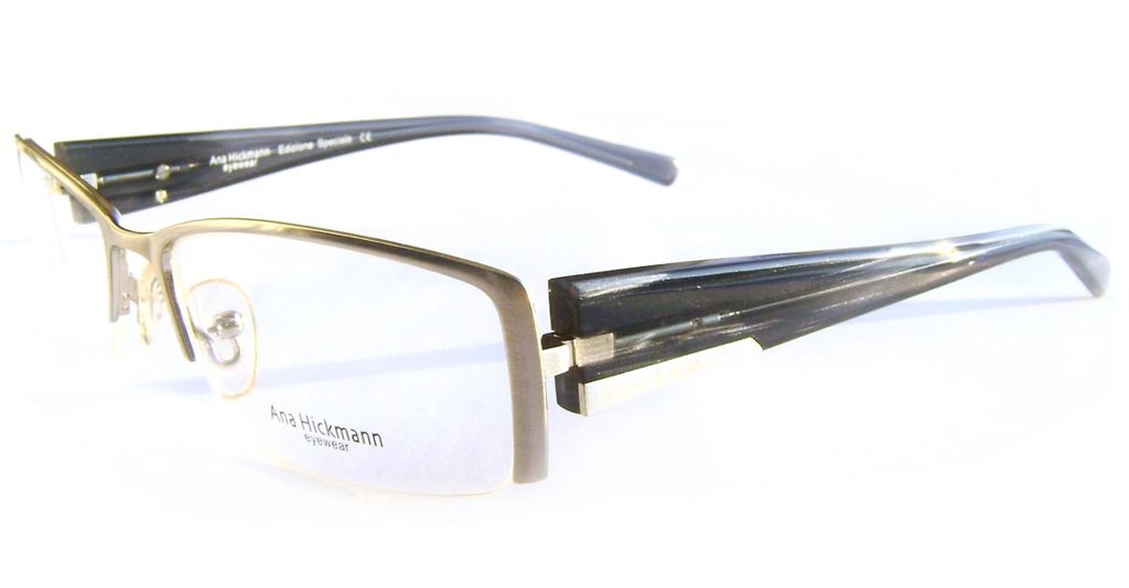 Модная полуободковая оправа для очков Ana Hickmann AH 1053 N 02H Silver/Black