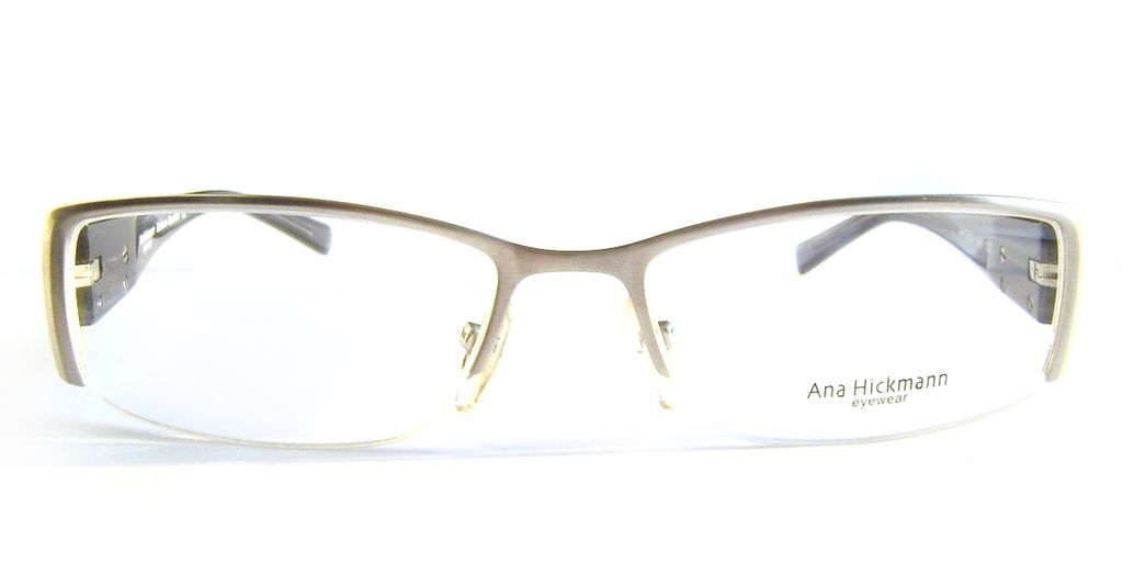 Модная полуободковая оправа для очков Ana Hickmann AH 1053 N 02H Silver/Black