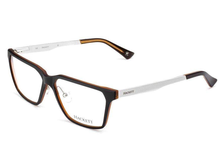 Модные крупные очки Hackett London HEK 1156 077 Black/Brown/Silver