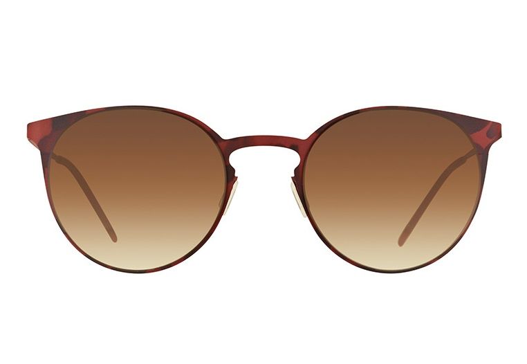 Ультратонкие круглые очки Italia Independent 0208 092 Brown Havana