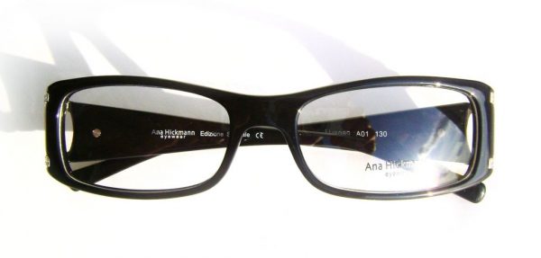 Модная оправа для очков Ana Hickmann AH6089 A01 чёрная с кристаллами Swarovski - изображение 5