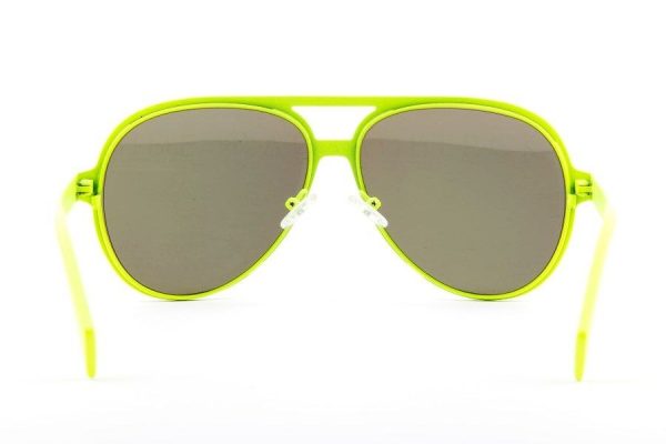 Крупные очки авиатор из прорезиненного металла Italia Independent 0021 063 Yellow - изображение 5