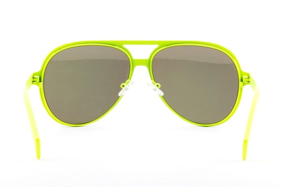 Крупные очки авиатор из прорезиненного металла Italia Independent 0021 063 Yellow