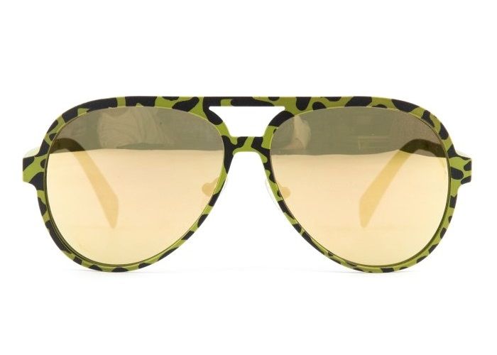 Крупные очки авиатор из прорезиненного металла Italia Independent 0021 Thermic 063 Yellow Хамелеон
