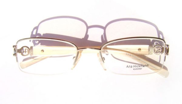 Классическая прямоугольная оправа для очков Ana Hickmann AH1090 04A Gold - изображение 4