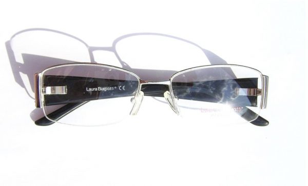 Модные овальные очки Laura Biagiotti LB 81122 054 Silver с кристаллами Swarovski - изображение 5