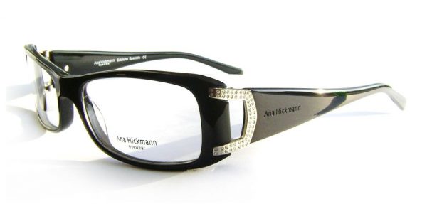 Модная оправа для очков Ana Hickmann AH6089 A01 чёрная с кристаллами Swarovski - изображение 1