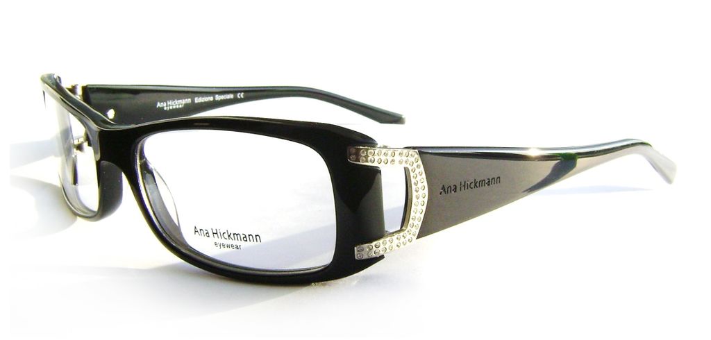 Модная оправа для очков Ana Hickmann AH6089 A01 чёрная с кристаллами Swarovski