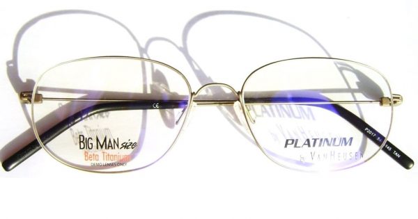 Крупные овальные титановые очки Van Heusen Platinum VH P2017 Grey - изображение 5