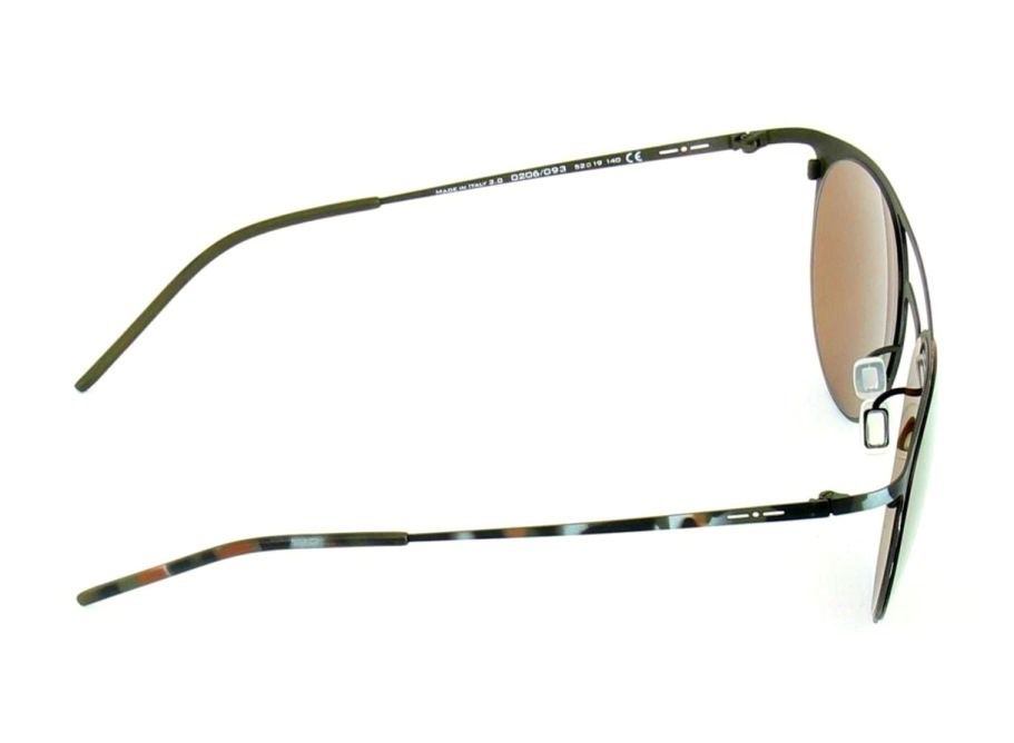 Ультратонкие круглые очки с двойным мостом Italia Independent 0206 093 Brown camouflage