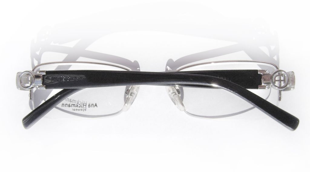 Классическая прямоугольная оправа для очков Ana Hickmann AH1090 13A Silver/Black