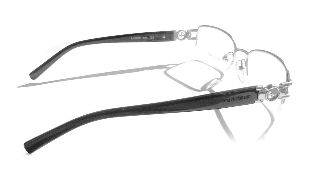 Классическая прямоугольная оправа для очков Ana Hickmann AH1090 13A Silver/Black