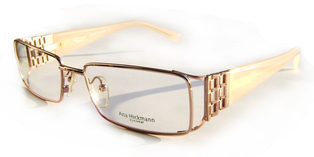 Модная прямоугольная оправа для очков Ana Hickmann AH1086 05B Rose gold с кристаллами Swarovski