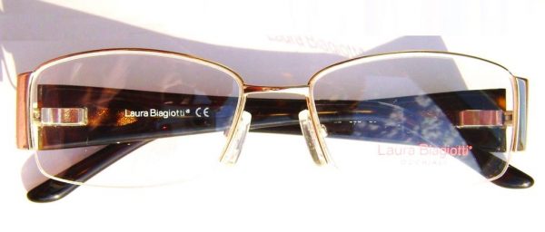 Модные овальные очки Laura Biagiotti LB 81122 003 Gold с кристаллами Swarovski - изображение 5