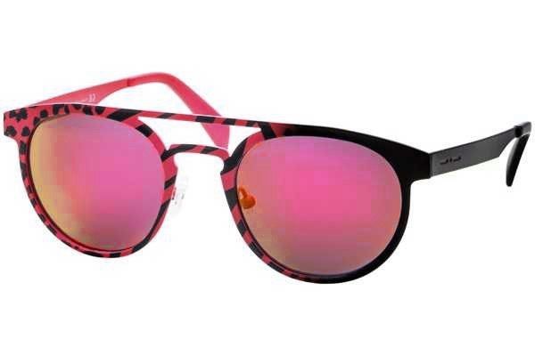 Круглые очки с двойным мостом из прорезиненного металла Italia Independent 0020 Thermic 055 Fuxia Хамелеон