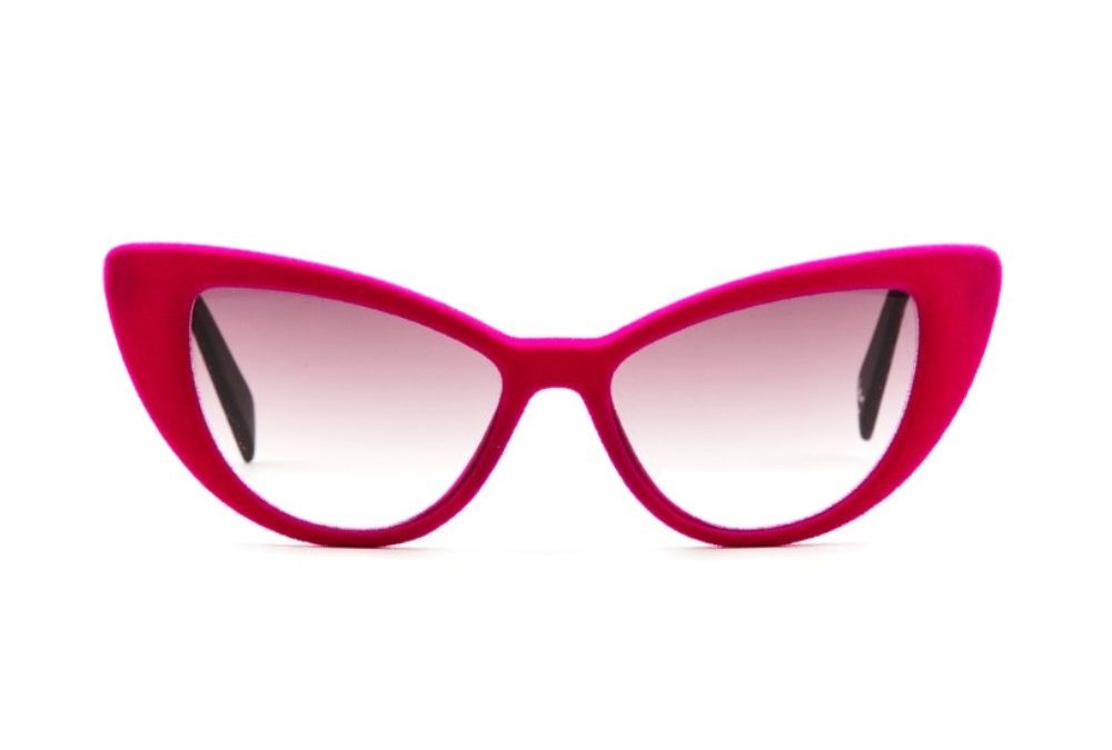 Бархатные очки кошачий глаз Italia Independent 0906V 018 ZEB Fuxia