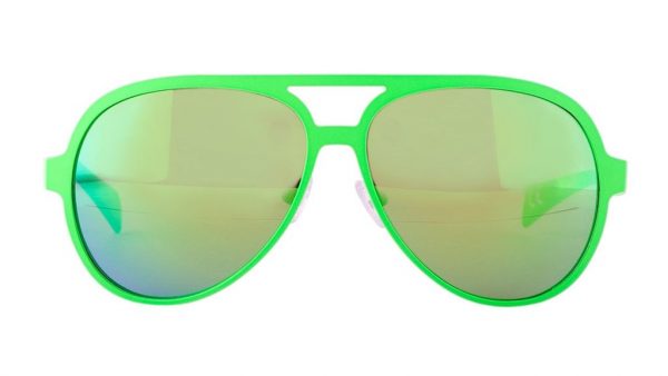 Крупные очки авиатор из прорезиненного металла Italia Independent 0021 033 Green led - изображение 1