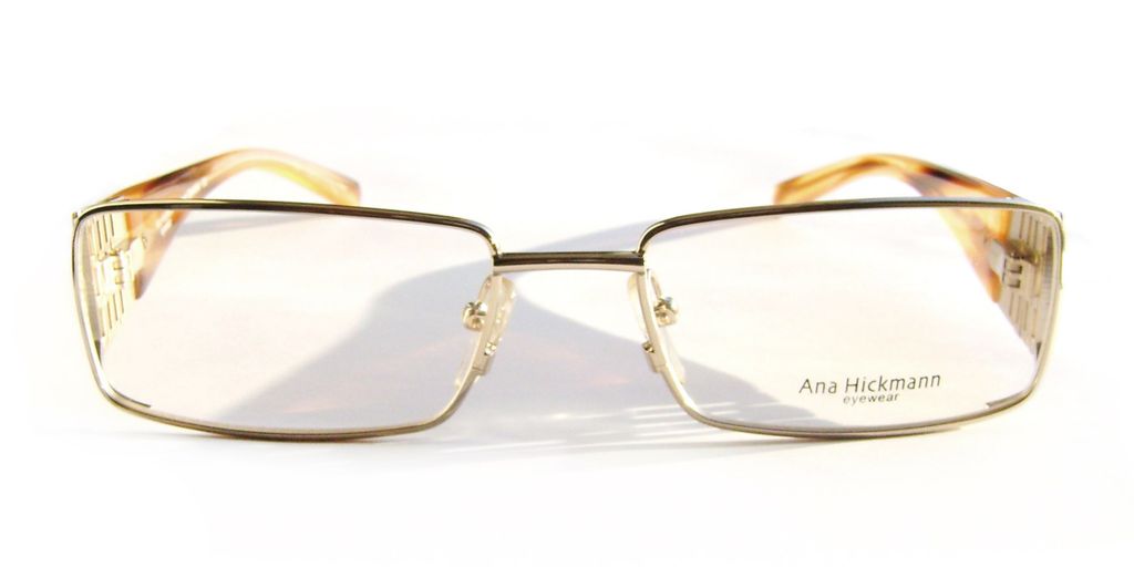 Модная прямоугольная оправа для очков Ana Hickmann AH1086 04A Gold с кристаллами Swarovski