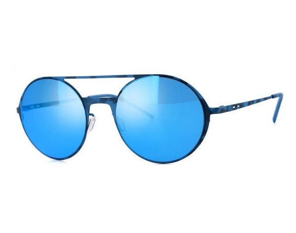 Ультратонкие круглые очки с двойным мостом Italia Independent 0207 023 Havana Blue - изображение 4