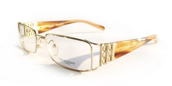 Модная прямоугольная оправа для очков Ana Hickmann AH1086 04A Gold с кристаллами Swarovski - изображение 1