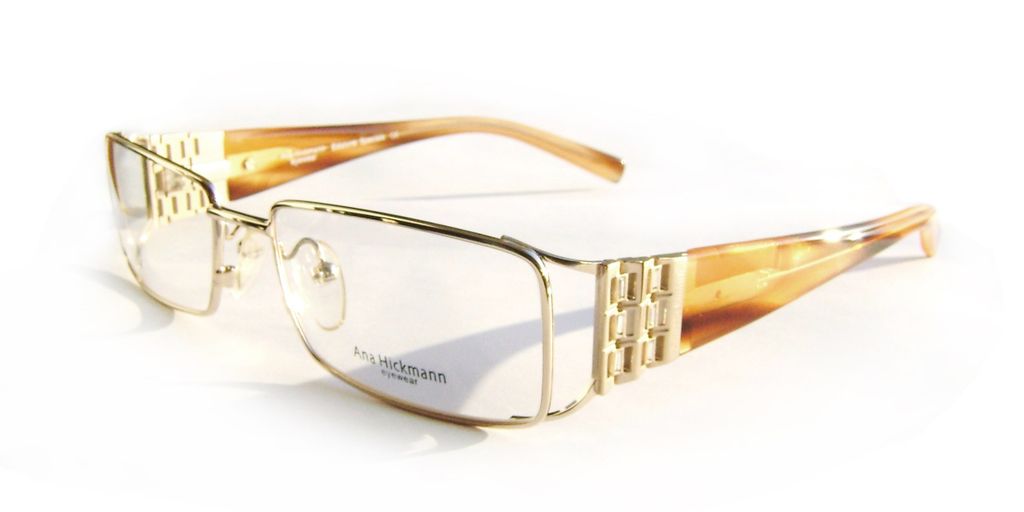 Модная прямоугольная оправа для очков Ana Hickmann AH1086 04A Gold с кристаллами Swarovski