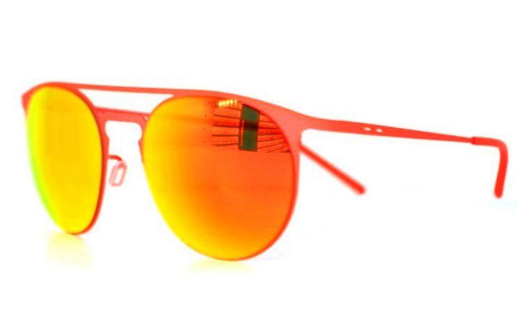 Ультратонкие круглые очки с двойным мостом Italia Independent 0206 055 Orange led