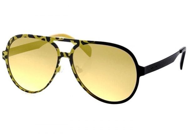 Крупные очки авиатор из прорезиненного металла Italia Independent 0021 Thermic 063 Yellow Хамелеон - изображение 5