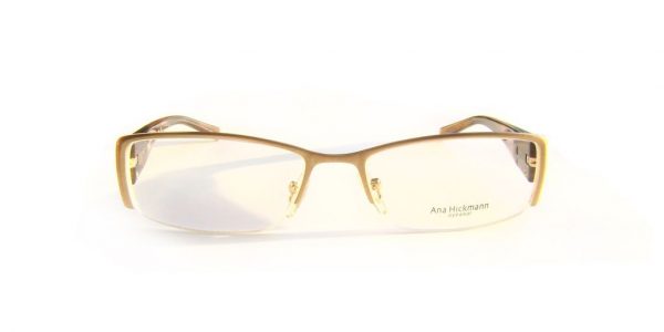 Модная полуободковая оправа для очков Ana Hickmann AH 1053 N 04A Gold/Brown - изображение 2
