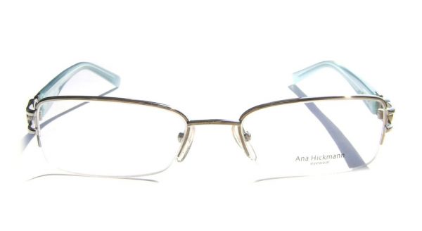 Классическая прямоугольная оправа для очков Ana Hickmann AH1090 13T Silver/Blue - изображение 2